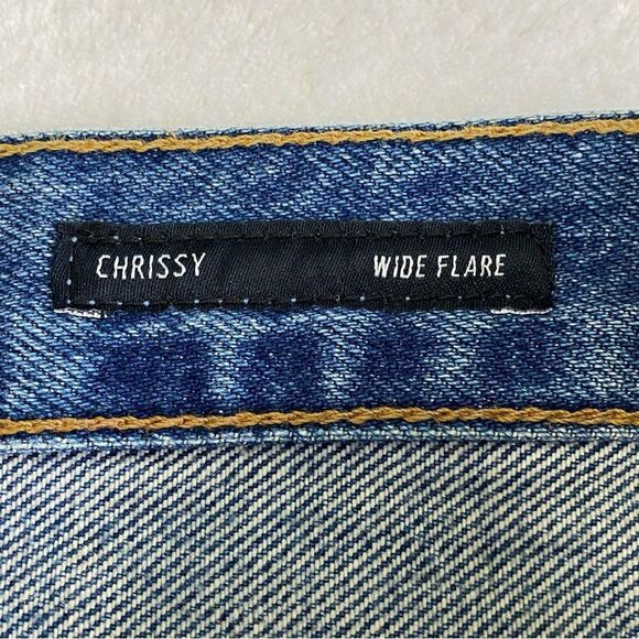 EDWIN ANTHROPOLOGIE CHRISSY WIDE FLARE DENIM JEANS BUTTOM FLY NWT - Picture 15 of 16